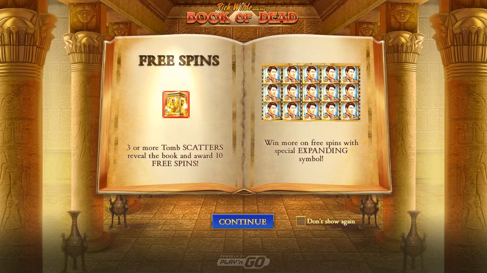 Book of Dead — game screen