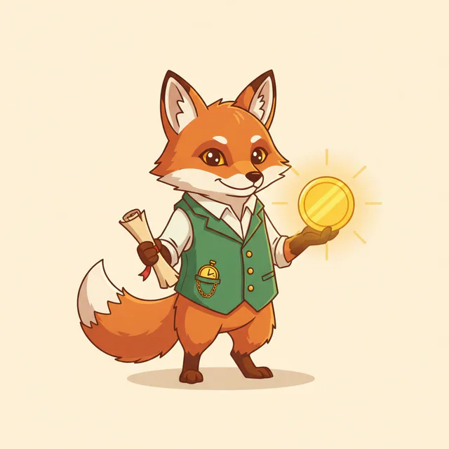 Chester the fox archivist, mascot of Lucky Game Stop